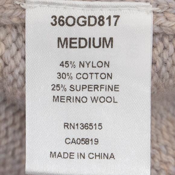 One Grey Day Superfine Merino Wool Blend V-Neck Sweater Size Medium - Picture 7 of 11